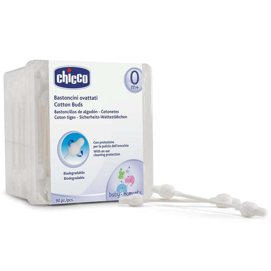 Chicco Cotton Sticks Safe Hygiene, Protect Eardrum, 90 Units