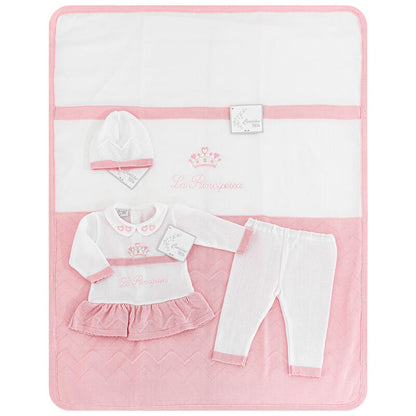 Cuoricino Mio® Corredino "Principessa" Estivo Color Bianco-Rosa Antico