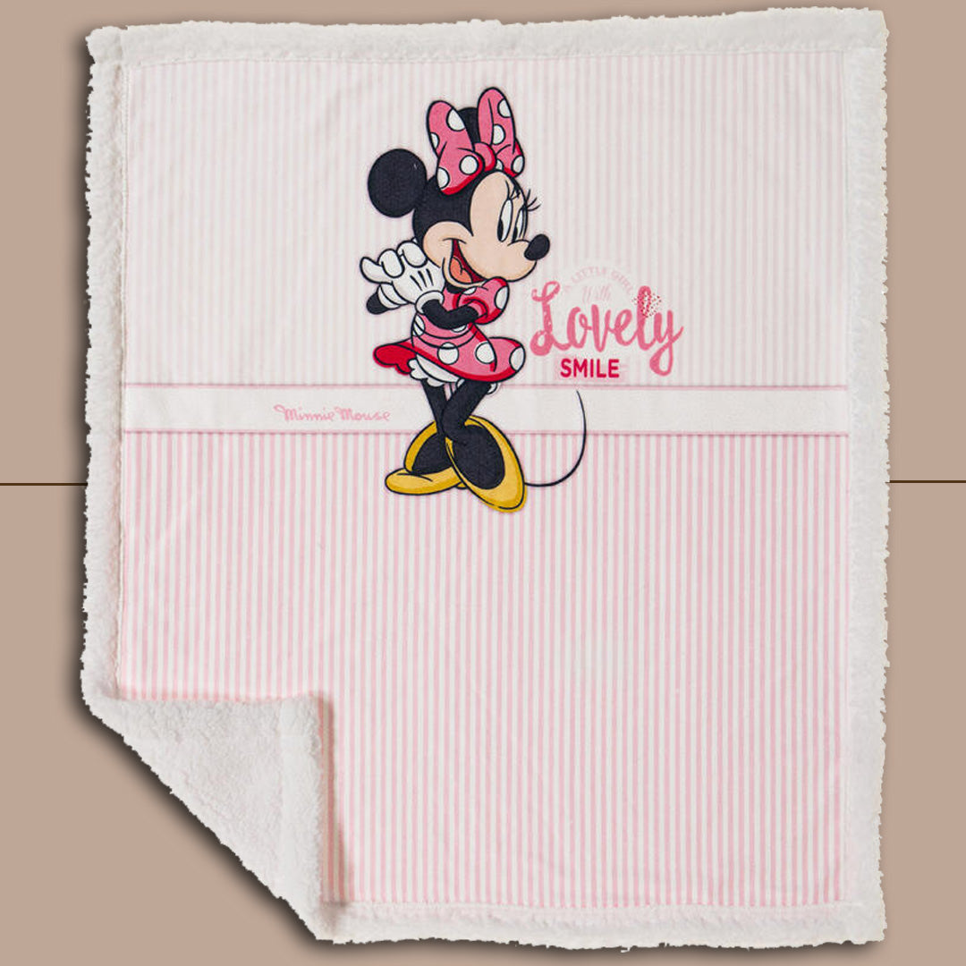 Disney Coperta Culla MinnieLovely con Fodera in Pelliccia