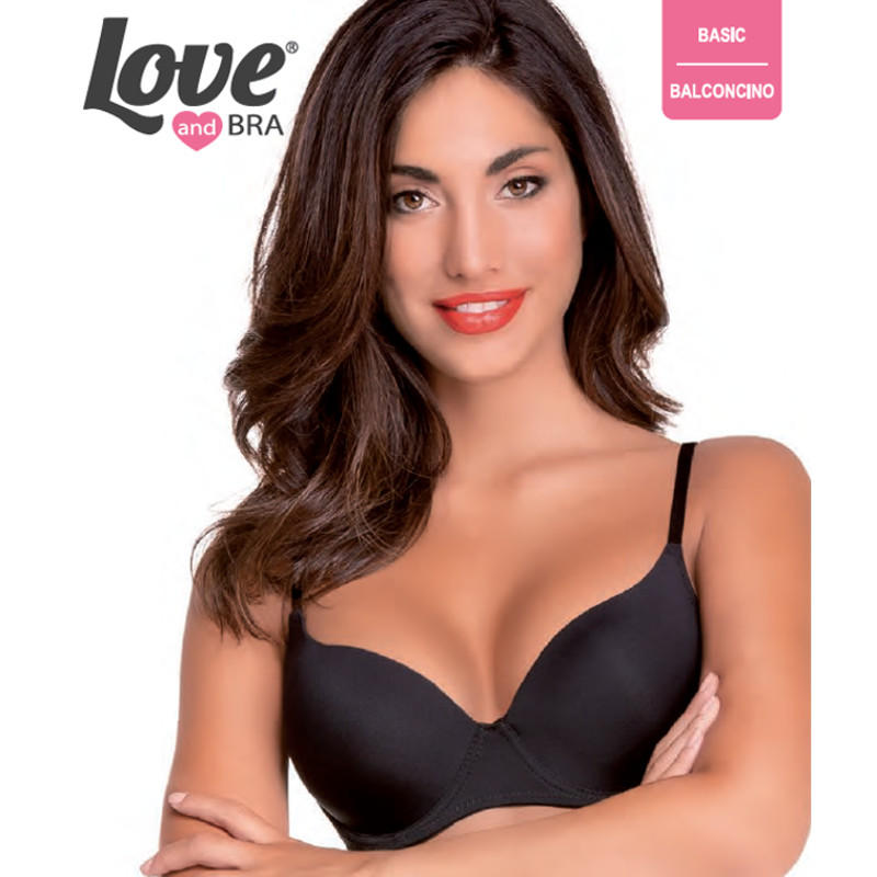 LoveANDBra® Reggiseno Balconcino "GRETA" Nero