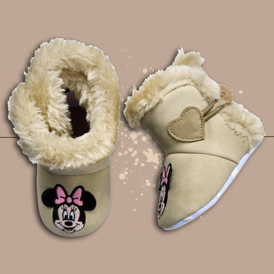 DisneyBaby Scarpetta Invernale Neonata Stivaletto Minnie Heart,Beige