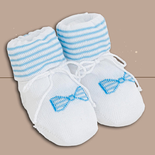 Caveja® Scarpetta "Papillon" Bianco-Cielo