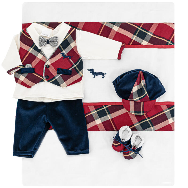 Coordinato Nascita BabyChic RedBoy,COMPLETO,Invernale,Rosso