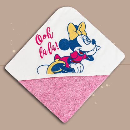 Disney Accappatoio Triangolo Femminuccia Minnie OhLalà,Bianco-Fuxia