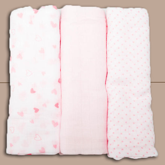 NancyBaby Garza di Cotone 100% Neonato Fantasy,Bianco-Rosa