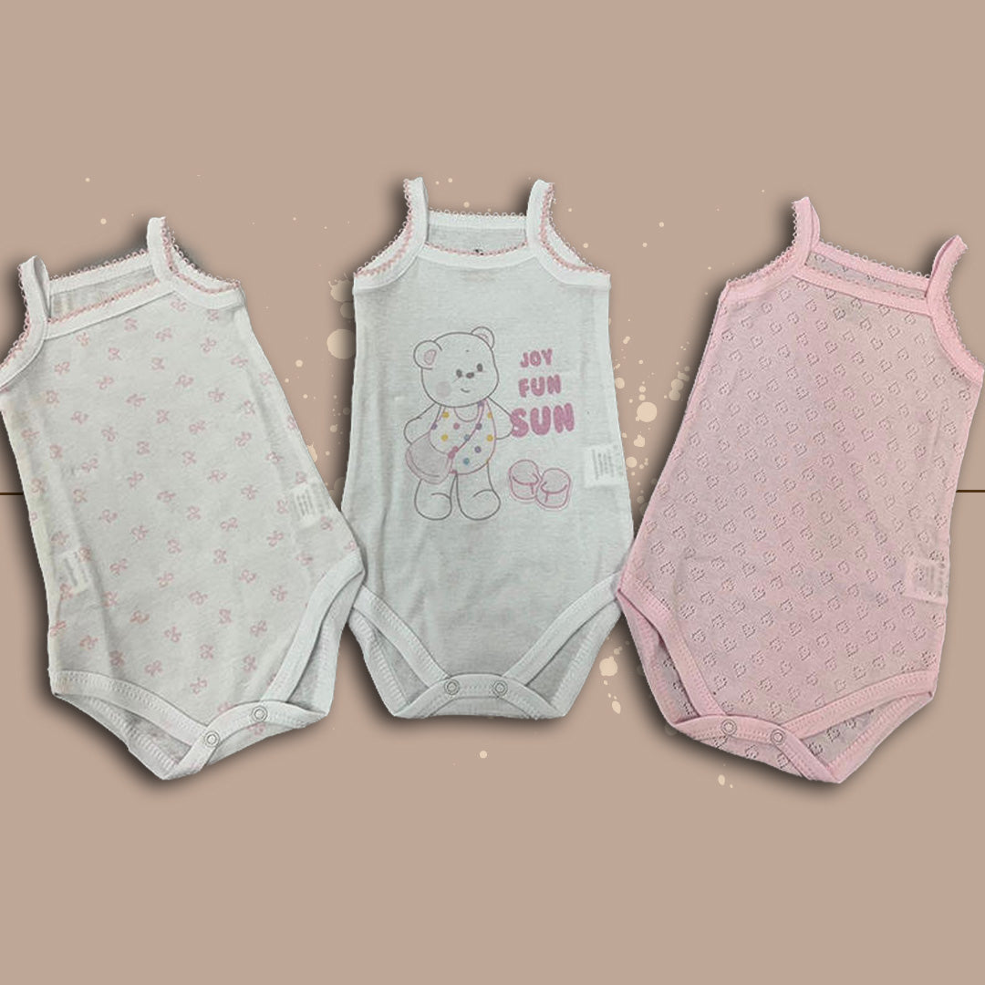 Nazareno Gabrielli Body Épaule Étroite Fille, Coton, Assortiment de 3 Pièces