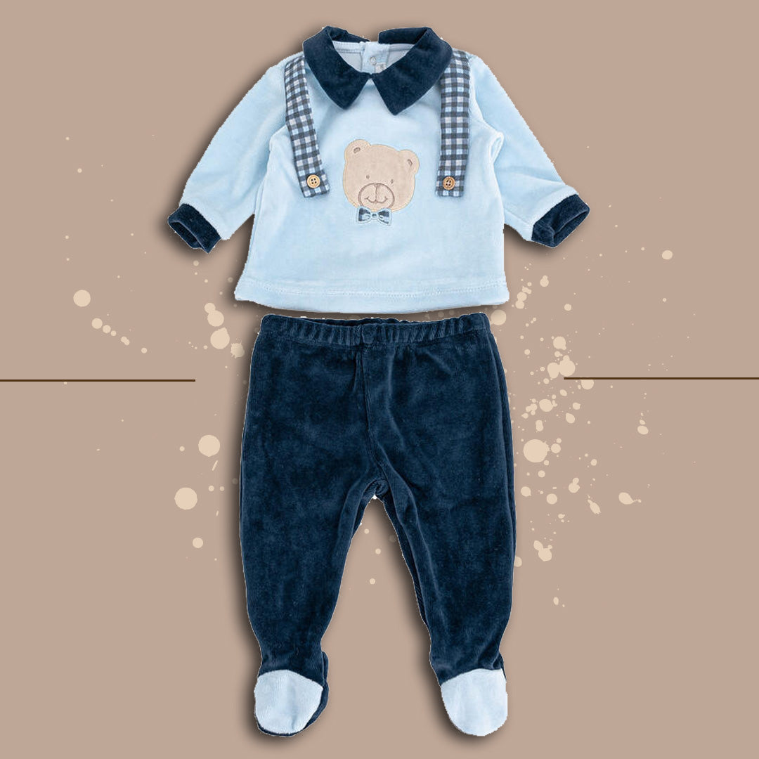 Nazareno Gabrielli® Completino "ElegantBear" Cielo-Blu