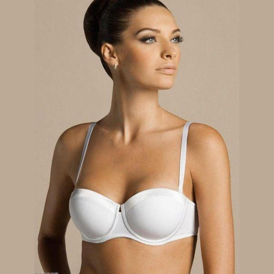 Laura Biagiotti® Reggiseno a Fascia Con Bordino di Raso Bianco