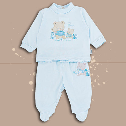 Ciliegina® Completino 2 Pezzi "Bear-Friends" Color Cielo