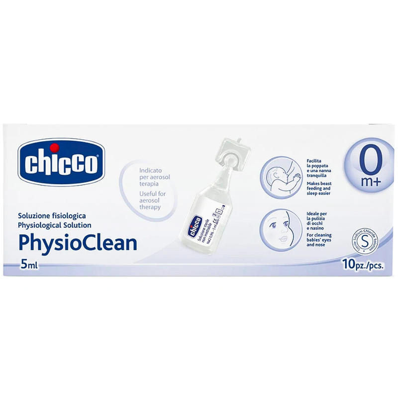 Chicco Physio Clean 5ML Solution Physiologique, 10 PCS