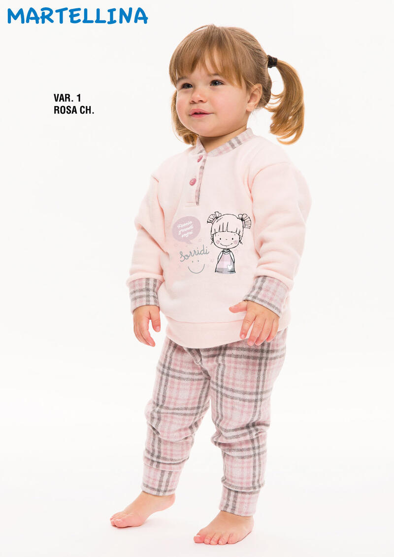 Martellina® Pigiama Punto Milano "Smile" Rosa Chiaro