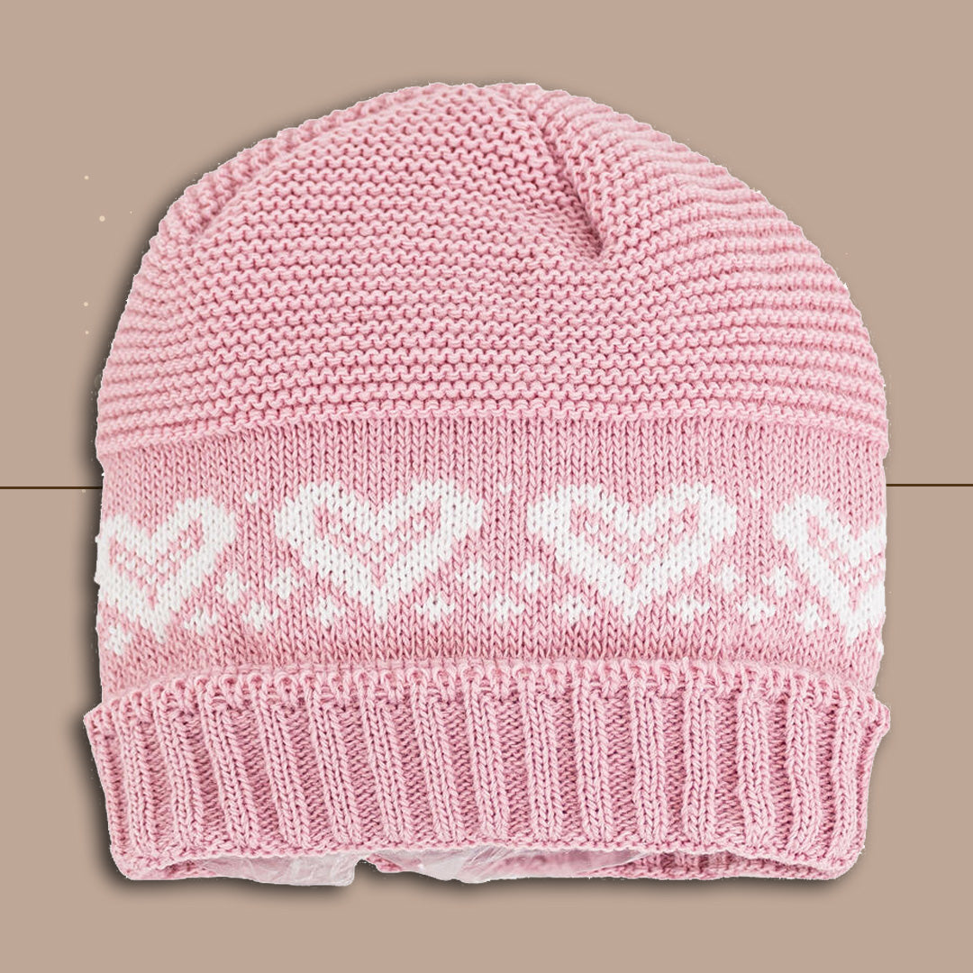 Cappellino Misto Lana Neonata LaRocca,Rosa Antico