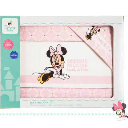 DisneyBaby® Lenzuolino Lettino 3PZ "MinnieChic" Fuxia