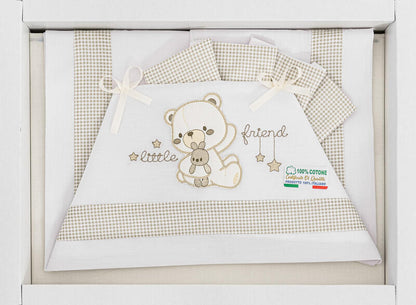 Preziosini® Lenzuolino Culla 3PZ "LittleFriend" Panna