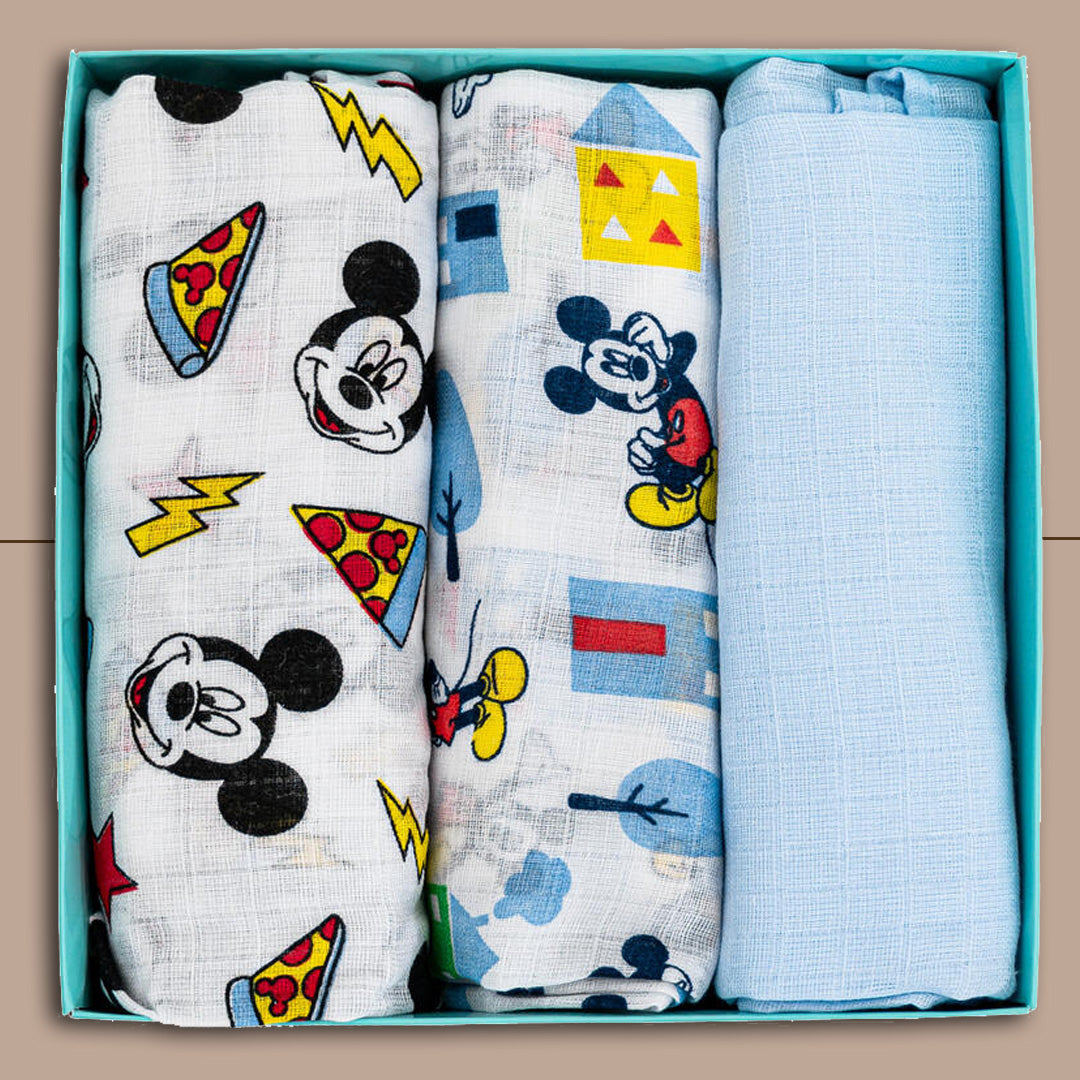 Disney Quadrati di Garza Mickey Pizza | 3 Pezzi | 70x70 CM