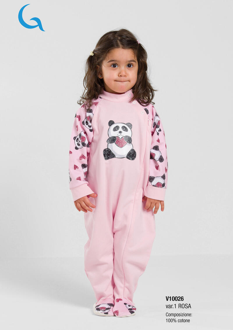 Gary® Pigiamone in Felpa "Panda" Rosa