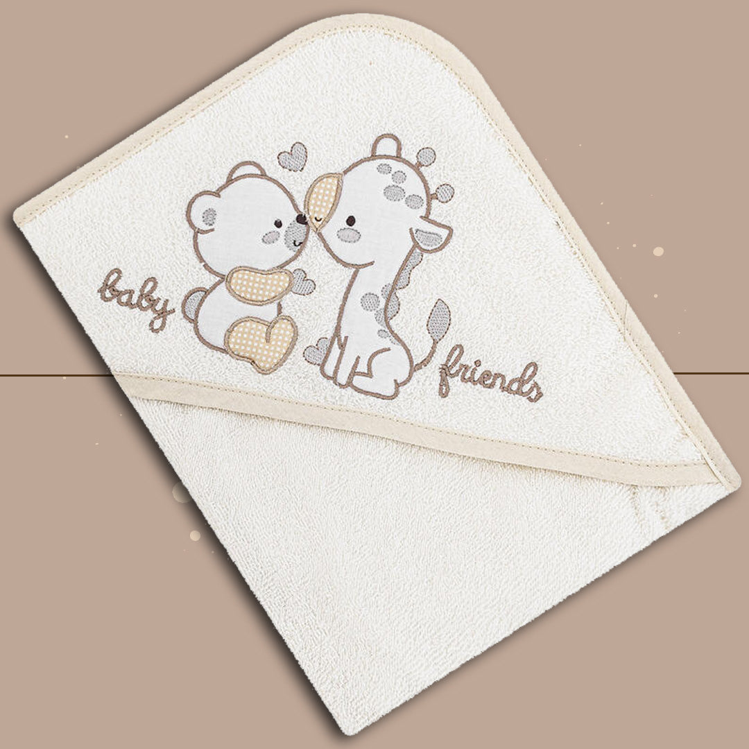 BrucoBruco® Accappatoio Triangolo "LoveFriends" Color Panna