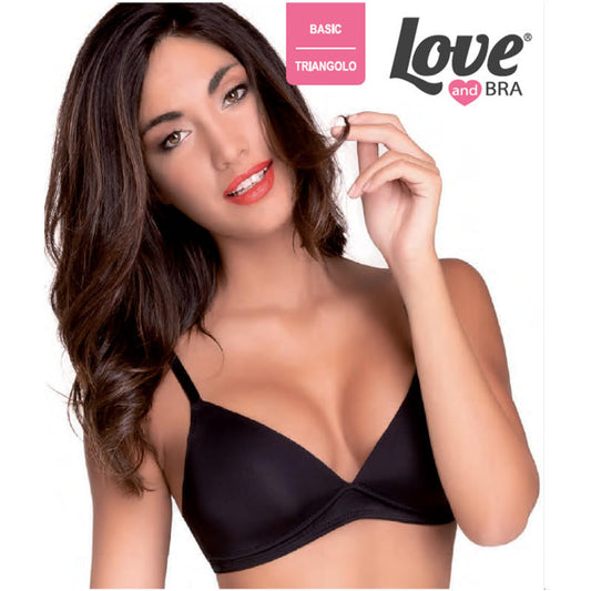 LoveANDBra® Reggiseno Triangolo Imbottito Senza Ferretto "Kelly" Nero