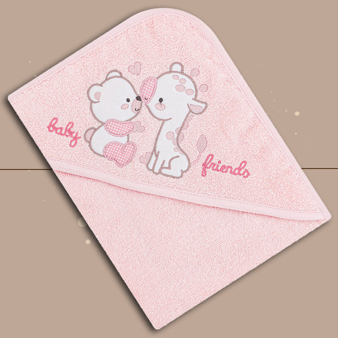 BrucoBruco® Accappatoio Triangolo "LoveFriends" Color Rosa