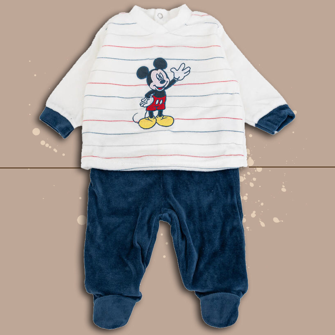 Disney Completino 2 Pezzi MickeyHello,Panna-Blu,Ciniglia