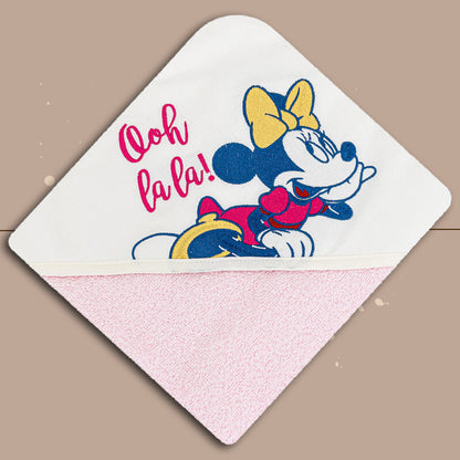 Disney Accappatoio Triangolo Femminuccia Minnie OhLalà,Bianco-Rosa