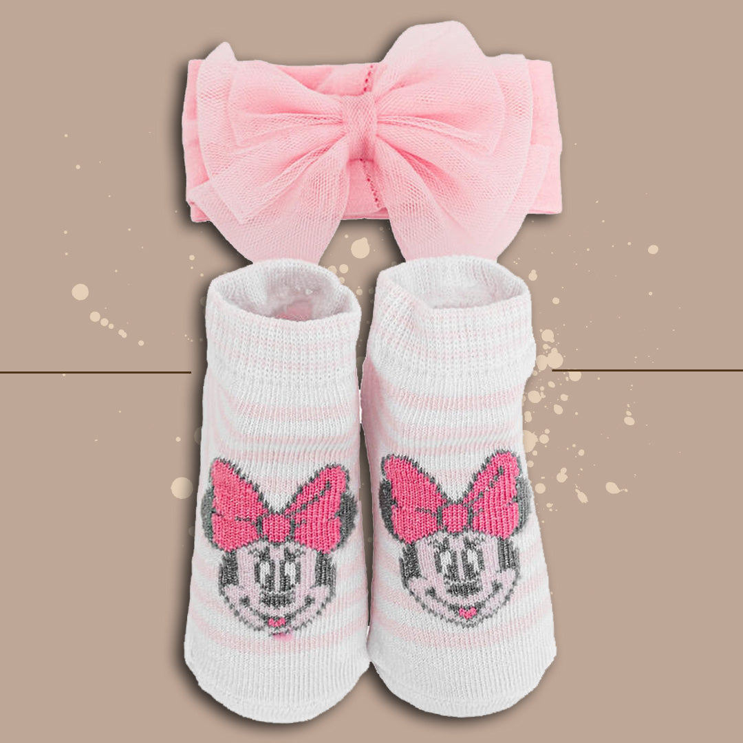 Disney® Scarpetta + Fascetta "MinnieRighe" Rosa