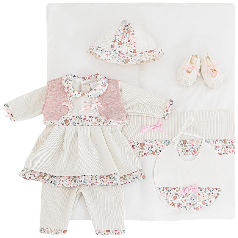 BabyChic® Corredino "Floreale" Invernale Panna Rosa