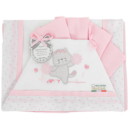 I Batuffolini® Lenzuolino Culla 3PZ "HappyBear" Rosa