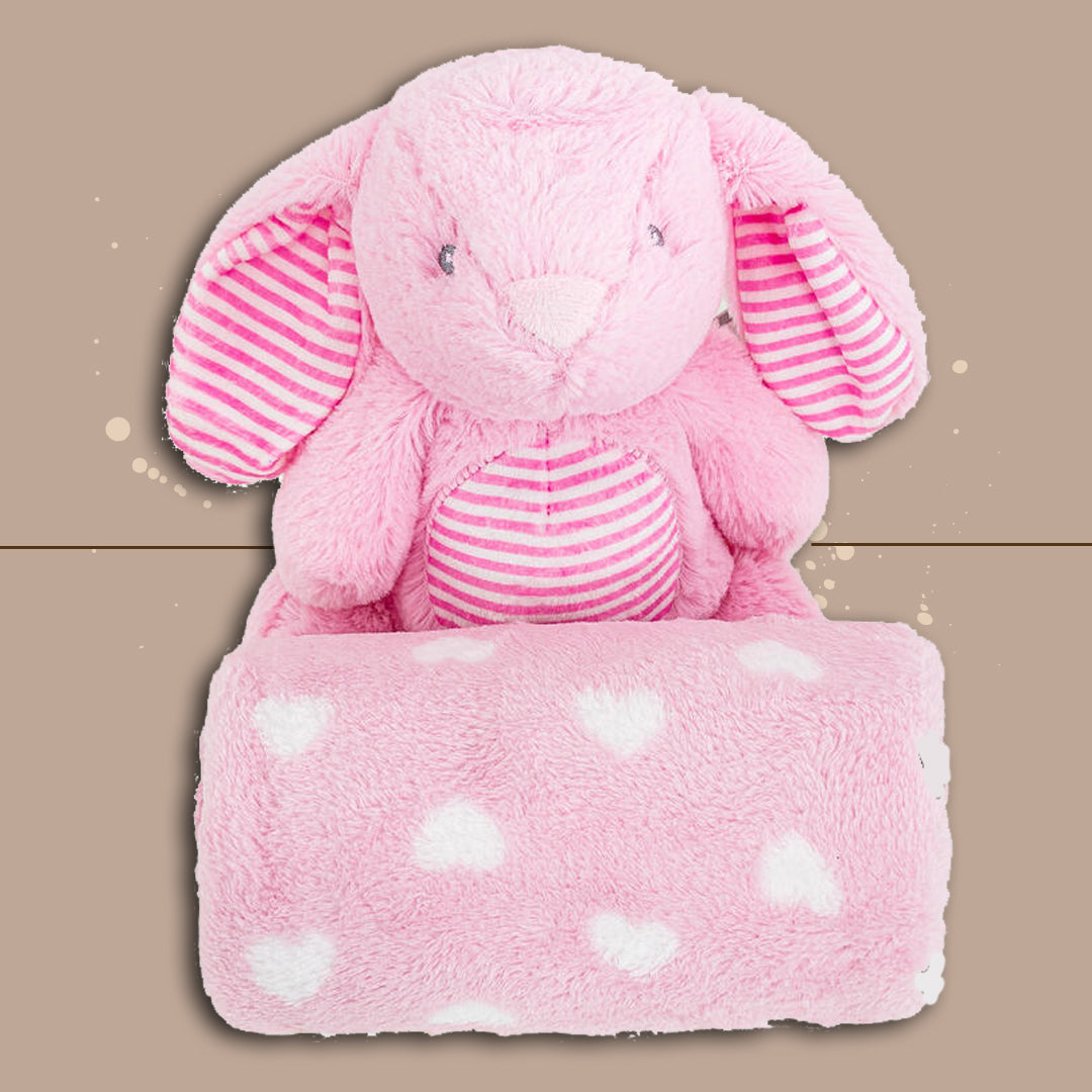 Nazareno Gabrielli® Coperta Culla Pile + Pupazzo "Rabbit" Rosa