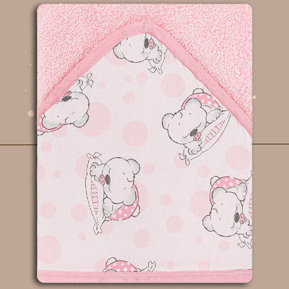 Nazareno Gabrielli® Accappatoio Triangolo in Piquet "Bear-Sleep" Color Rosa