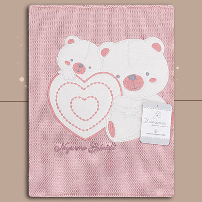 Nazareno Gabrielli® Coperta Culla Invernale "BearLOVE" Cipria