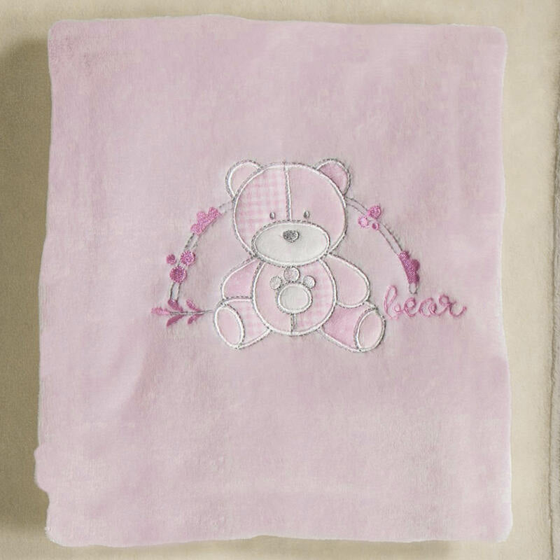 BrucoBruco Coperta Culla in Soft Pile,Rosa