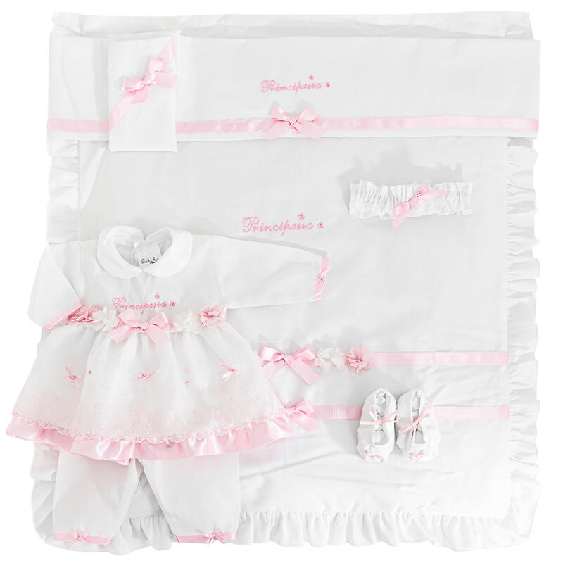 BabyChic® Corredino "F-Princess" Estivo Bianco-Rosa