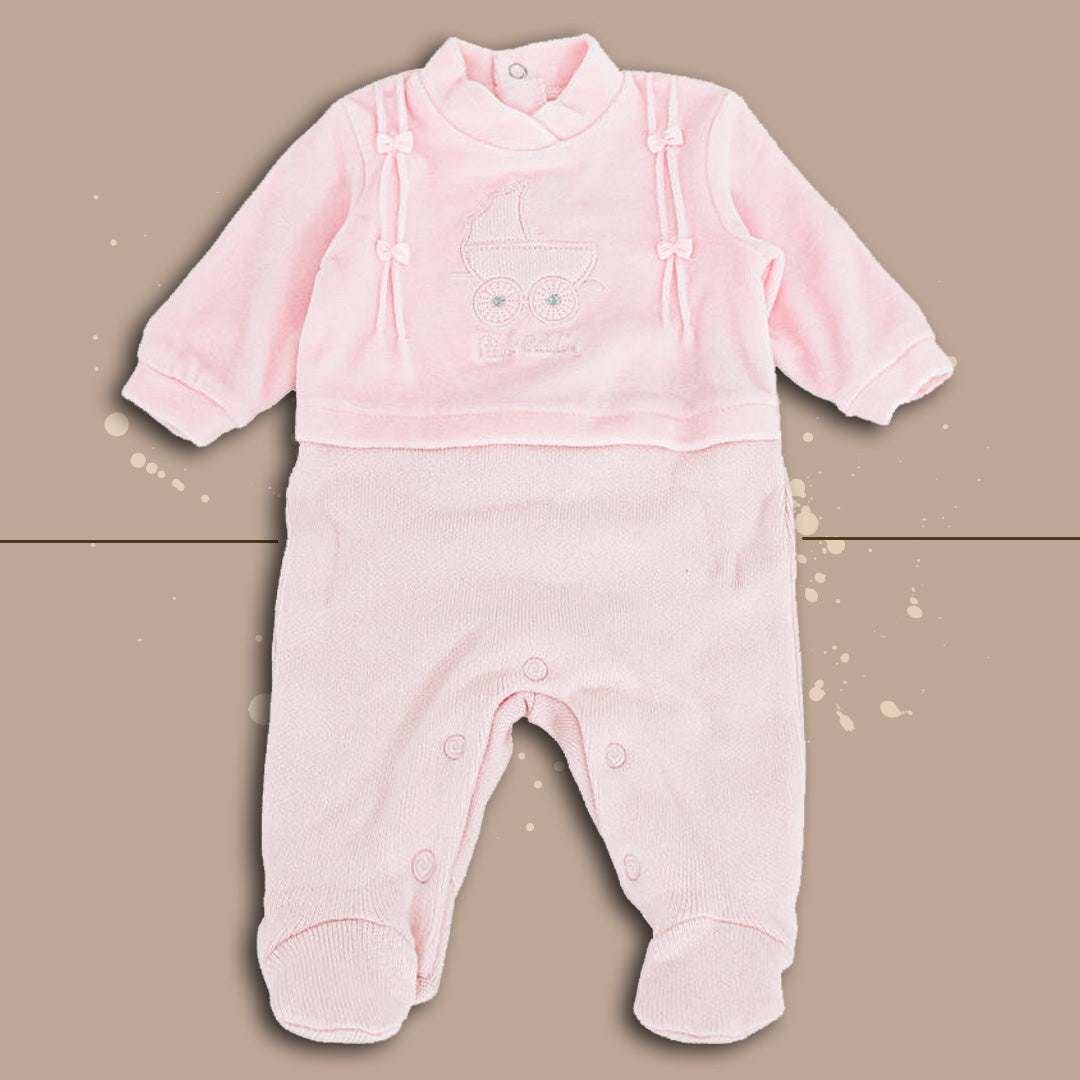 Pierre cardin tutina intera neonata ciniglia babycot,rosa