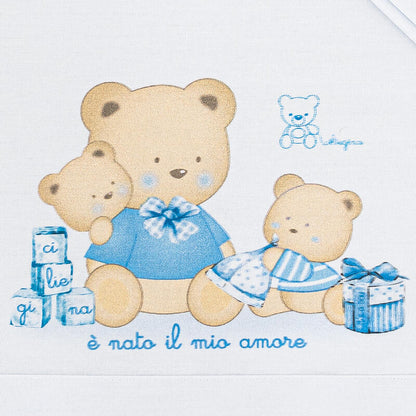 Ciliegina® Lenzuolino Culla Ricamato 3PZ "Bear-Friends"