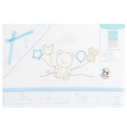 MioPiccolo® Lenzuolino Culla 3PZ "BearsBalloon" Color Cielo