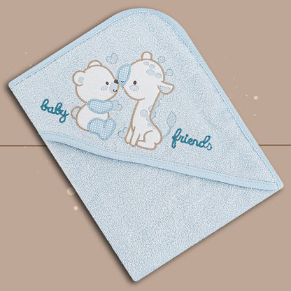 BrucoBruco® Accappatoio Triangolo "LoveFriends" Color Cielo