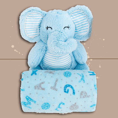 Nazareno Gabrielli® Coperta Culla Pile + Pupazzo "Elephant" Cielo