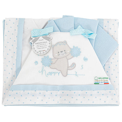 I Batuffolini® Lenzuolino Culla 3PZ "HappyBear" Cielo