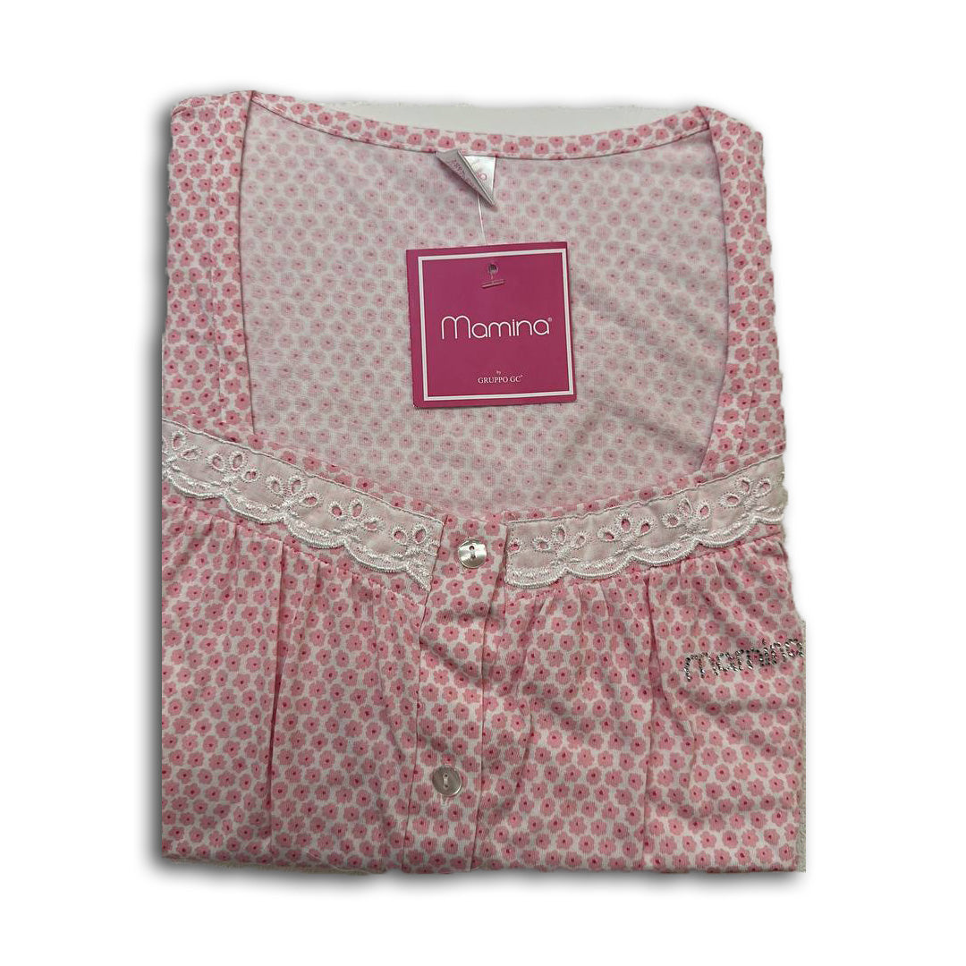 Mamina Camicia da Notte Mezza Manica Premaman Z9273,Rosa