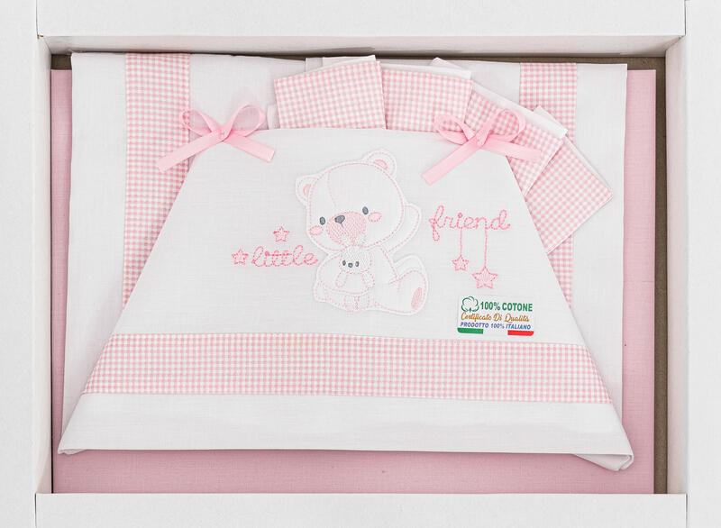 Preziosini® Lenzuolino Culla 3PZ "LittleFriend" Rosa