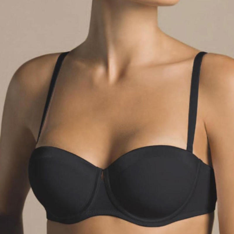 Laura Biagiotti® Reggiseno a Fascia Con Bordino di Raso Nero