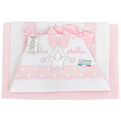 I Batuffolini® Lenzuolino Culla 3PZ "DolceStella" Rosa