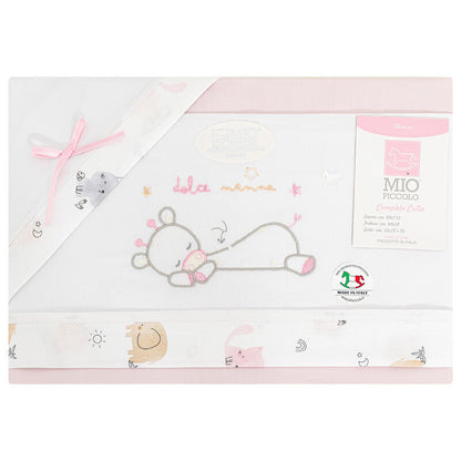 MioPiccolo® Lenzuolino Culla 3PZ "DolceNanna" Rosa