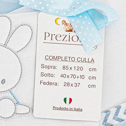 Preziosini® Lenzuolino Culla 3PZ "Coniglietti"