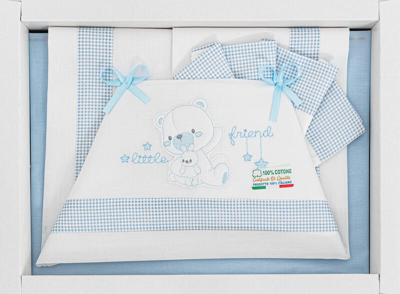 Preziosini® Lenzuolino Culla 3PZ "LittleFriend" Cielo