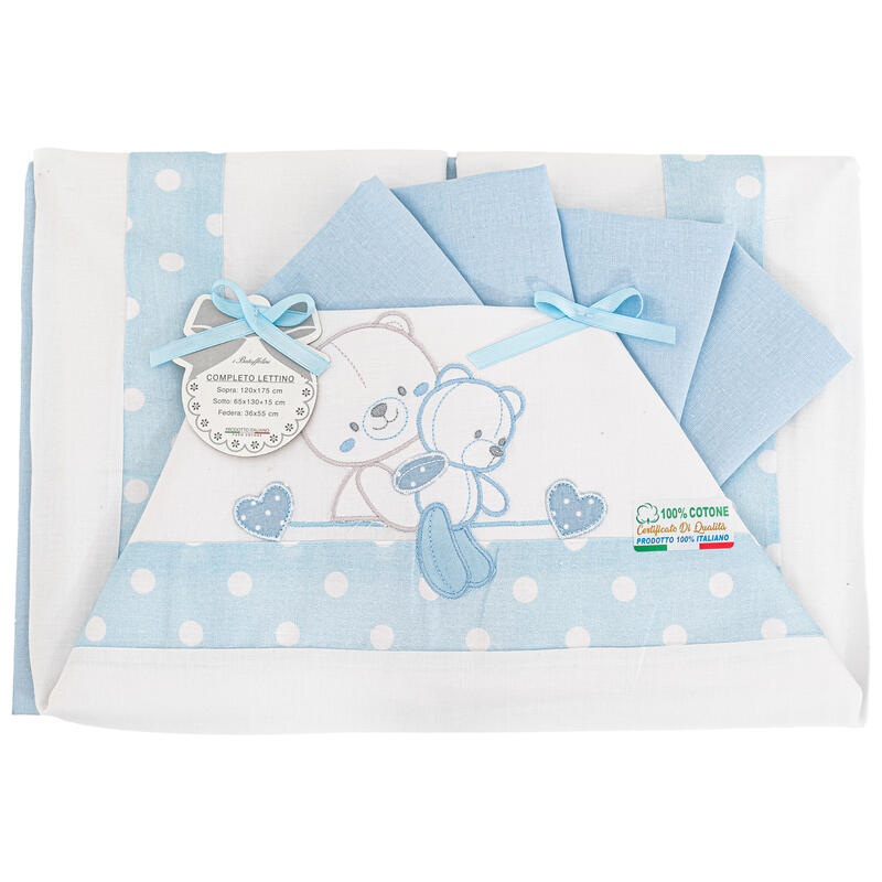 I Batuffolini® Lenzuolino Lettino 3PZ "BearS" Cielo