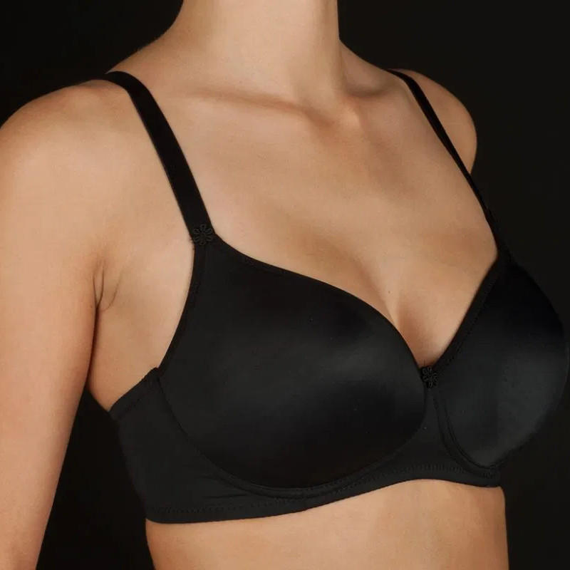 Selene® "CAMILA" Reggiseno Senza Ferretto a Coppe Imbottite Nero