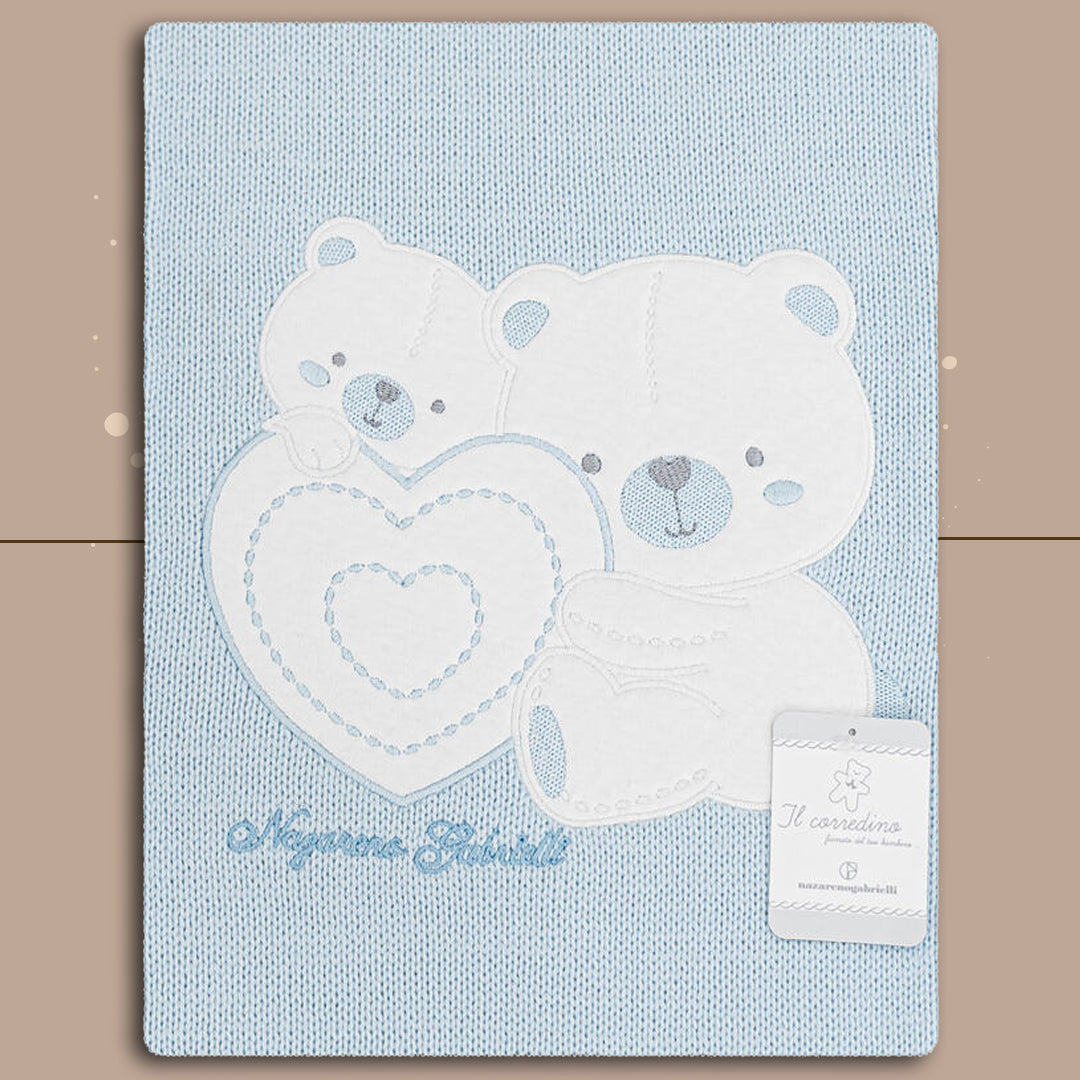 Nazareno Gabrielli® Coperta Culla Invernale "BearLOVE" Cielo