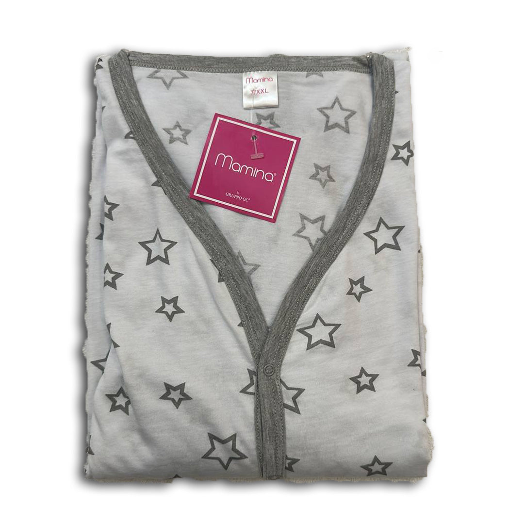 Mamina Camicia da Notte Manica Lunga Premaman Cotone Z9284,Grigio